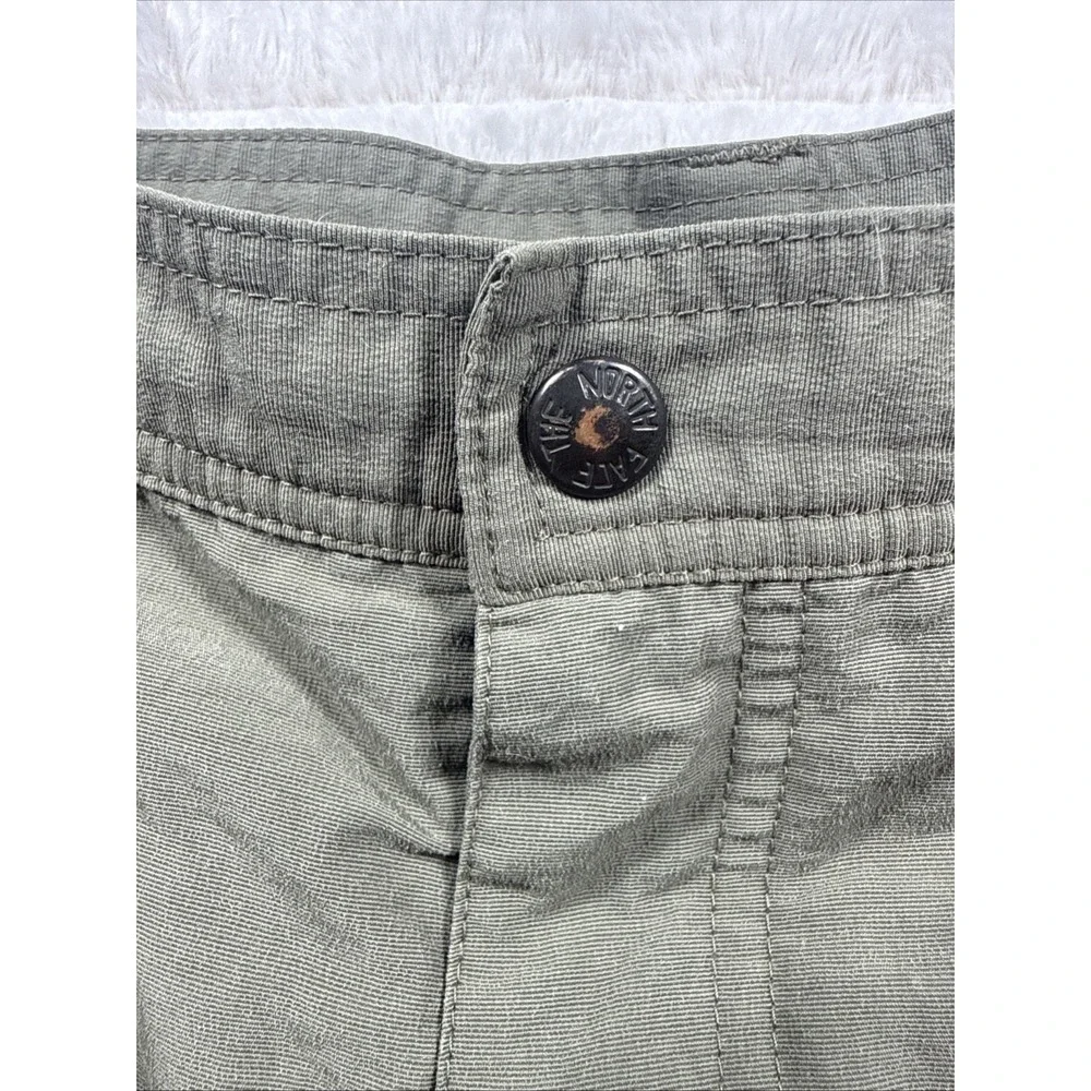 North Face Mens Shorts 42 Nylon Rip Stop Tan Travel Hiking Outdoor Fishing Green